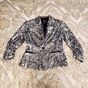 Silver Sequin Blazer